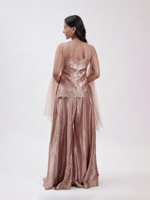 Peach Velvet Palazzo Set - image 4