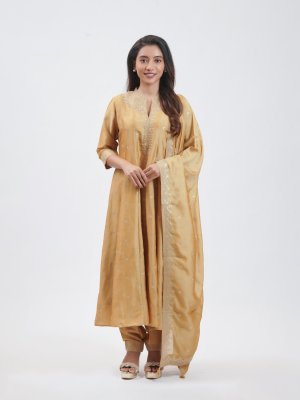 Mustard Yellow Crepe Straight Pant - image 1