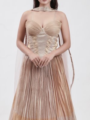Gold Sand Tissue Lehenga - image 3