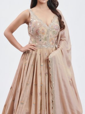 Onion Pink Tissue Party Gown  - image 3
