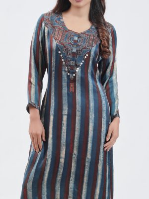 Indigo Blue Modal Silk Salwar Set  - image 3
