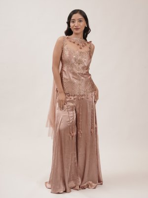 Peach Velvet Palazzo Set - image 2