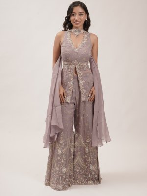Lavender Soft Organza Palazzo Set  - image 1