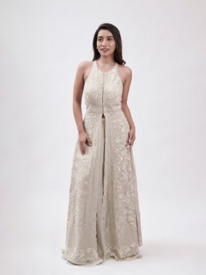 Sage Green Organza Palazzo  - image 2