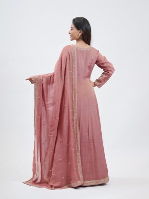 Dark Onion Pink Tissue Party Gown  - image 3