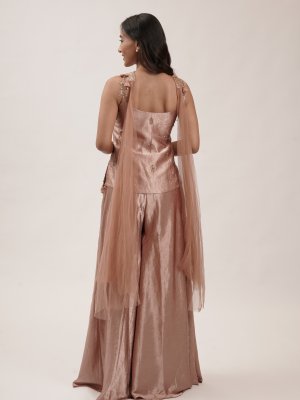 Peach Velvet Palazzo Set - image 3