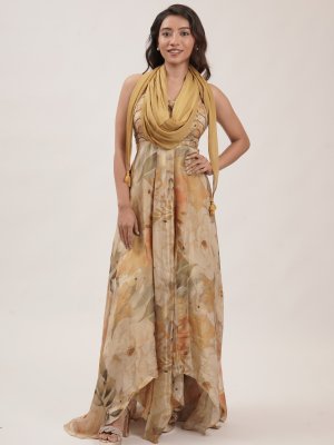 Multicolour Tissue Anarkali  - image 2