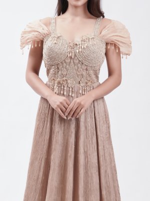 Sand Chiffon Party Gown  - image 3