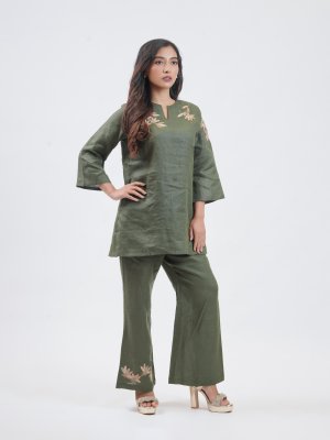 Olive Green Linen Co-ord - image 2