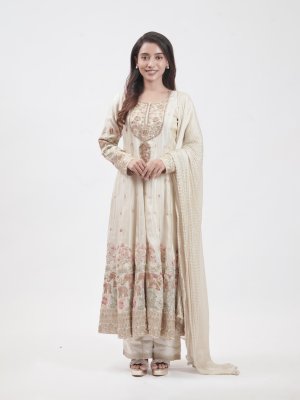 Half White Tissue Palazzo Ensemble - image 1