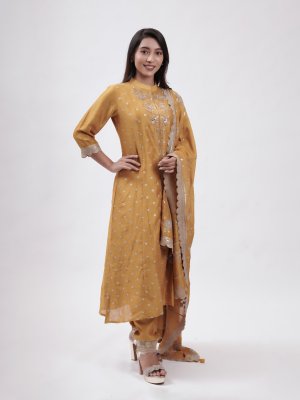 Mustard Yellow Crepe straight pant - image 1