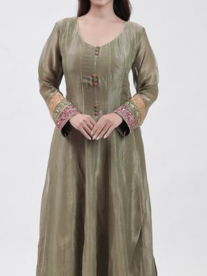 Olive Green Tissue Palazzo - image 3