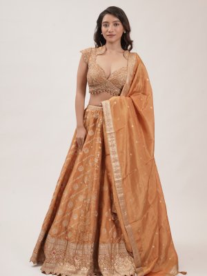 Mustard Yellow Banaras Lehenga  - image 1