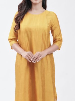Lemon Yellow Raw Silk Kurta - image 3