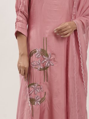 Pink Rayon Kurta Set - image 4