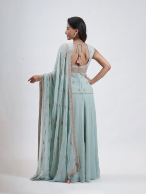 Powder Blue Georgette Palazzo - image 4