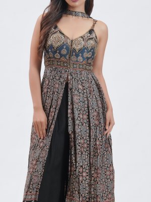 Black Modal Silk Palazzo - image 3