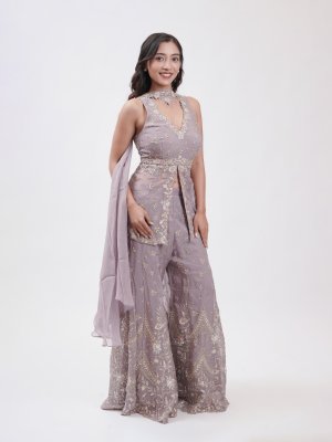 Lavender Soft Organza Palazzo Set  - image 3