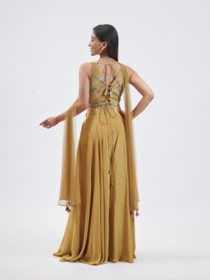 Mehandi Green Crepe Palazzo - image 4