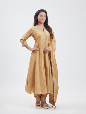 Mustard Yellow Crepe Straight Pant - image 2