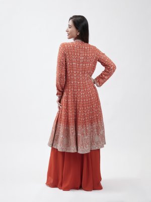 Bright Orange Georgette Palazzo - image 4
