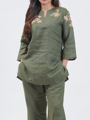 Olive Green Linen Co-ord - image 3