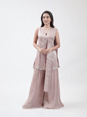 Powder Pink Tissue Palazzo - image 1