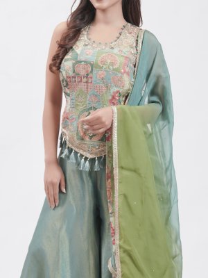 Sage Green Tissue Palazzo - image 3