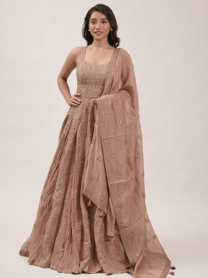 Peach Mul Anarkali - image 1