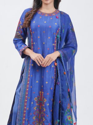 Pepsi Blue Raw Silk Straight pant - image 3