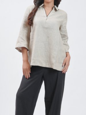 Butter Cream & Black Linen Plazzo - image 3