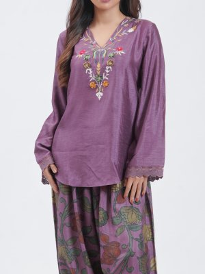 Grape Raw Silk Dhoti pant - image 2