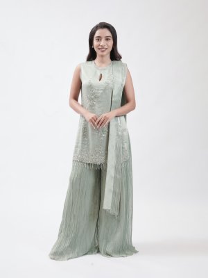 Mint Green Tissue Palazzo - image 1