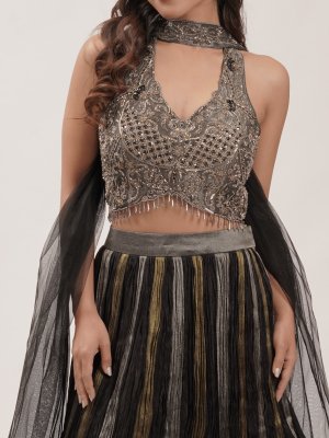 Tri-Colour Tissue Lehenga - image 3
