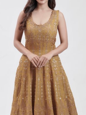 Mustard Mul Embroidered Palazzo  - image 3