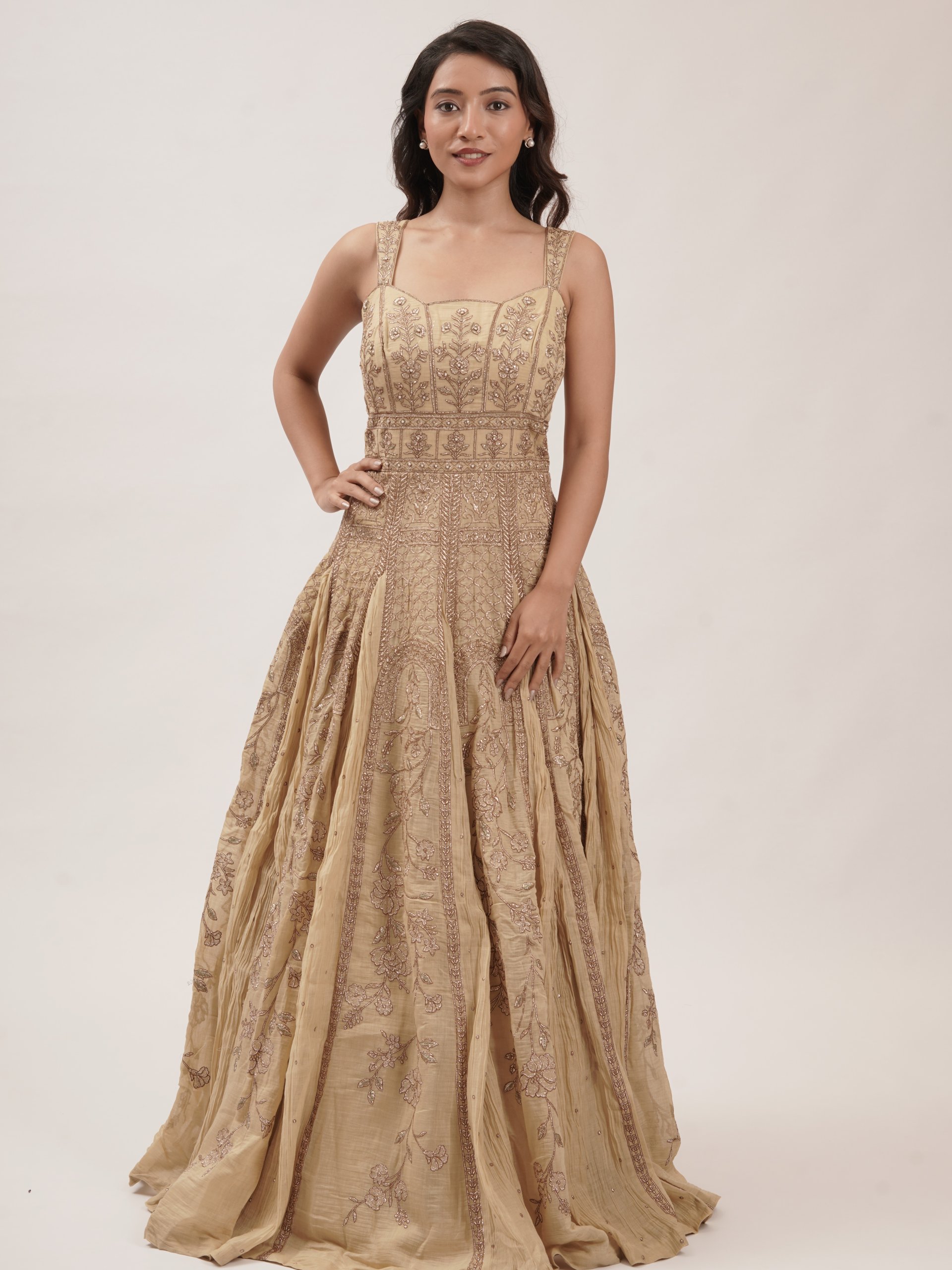 Lime Yellow Mul Anarkali