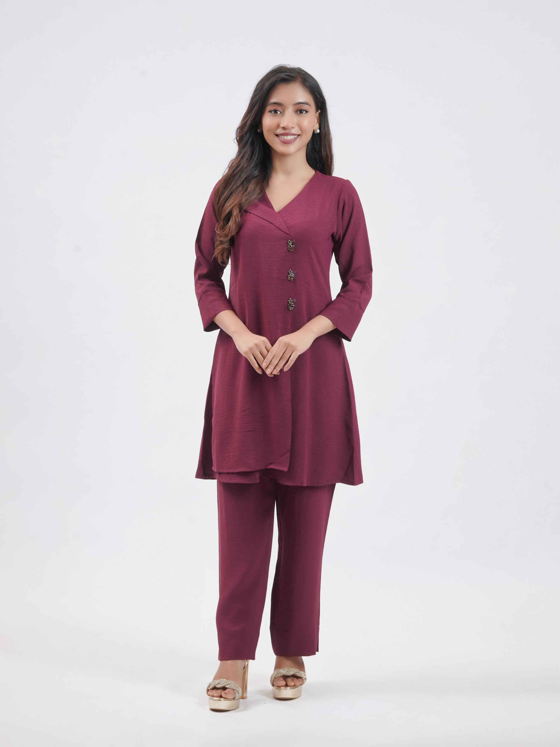 Maroon Linen Co-ord