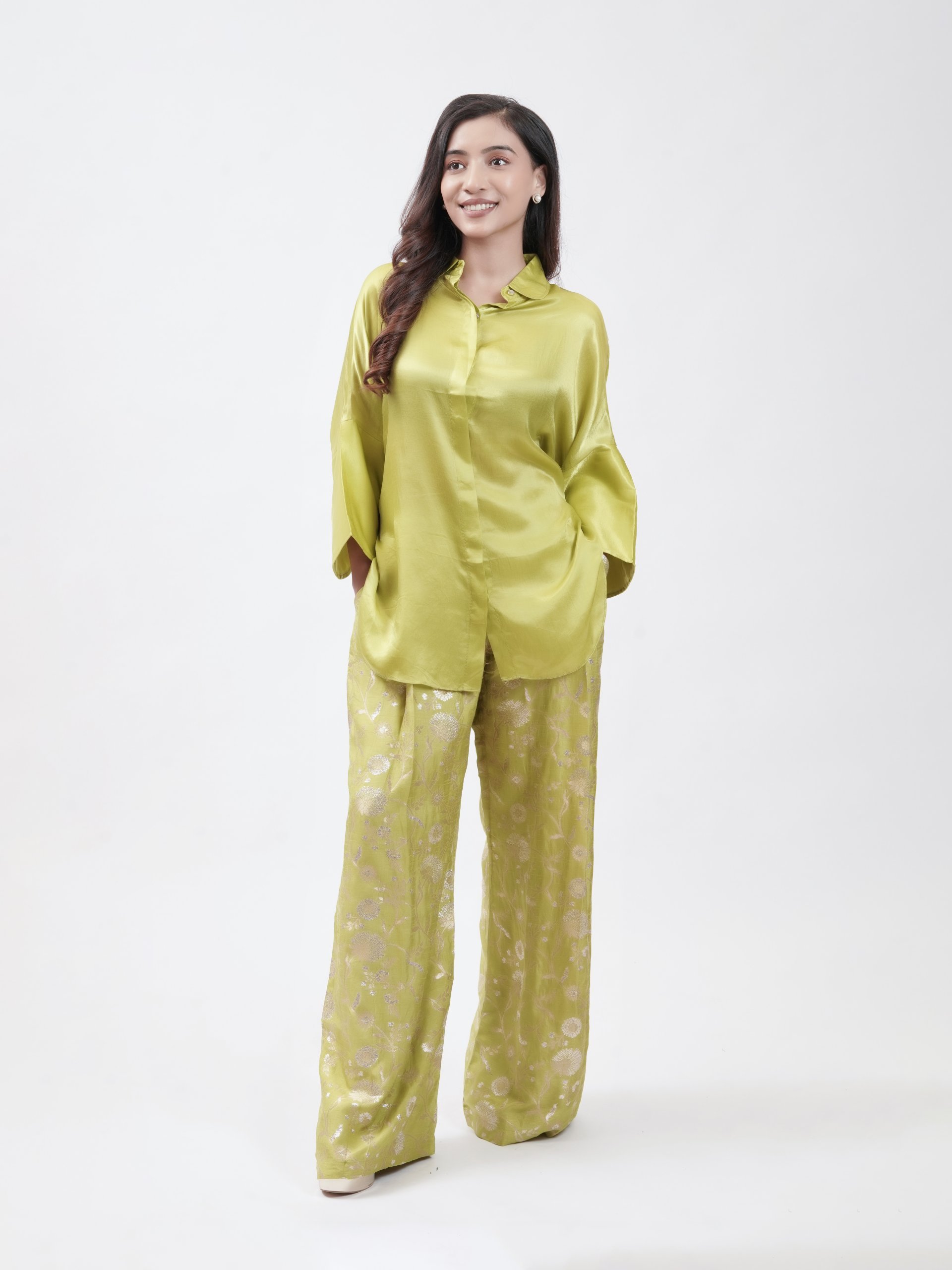Neon Satin Kurta with Palazzo