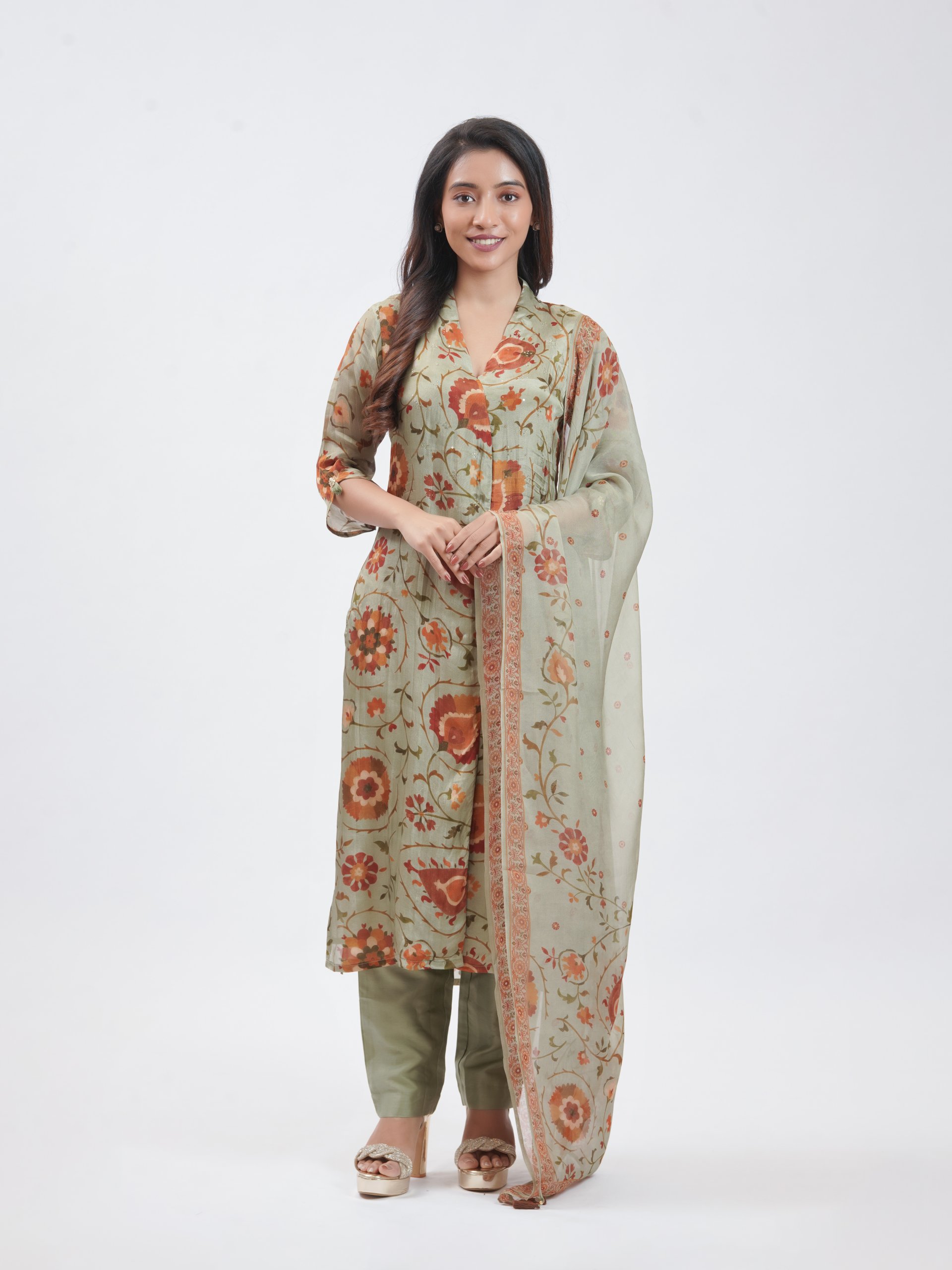 Sage Green Crepe Palazzo
