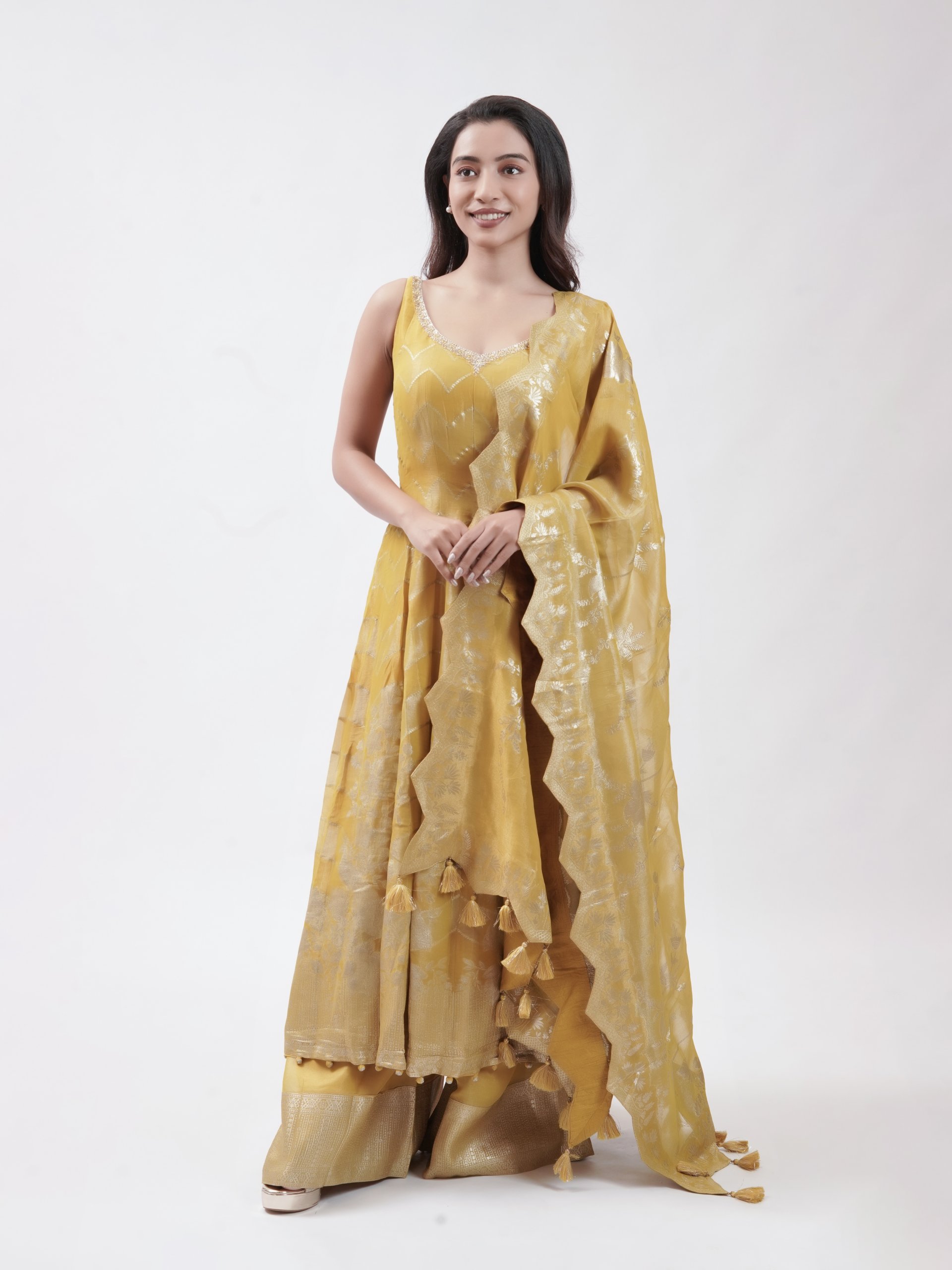 Mustard Yellow Tissue Palazzo 