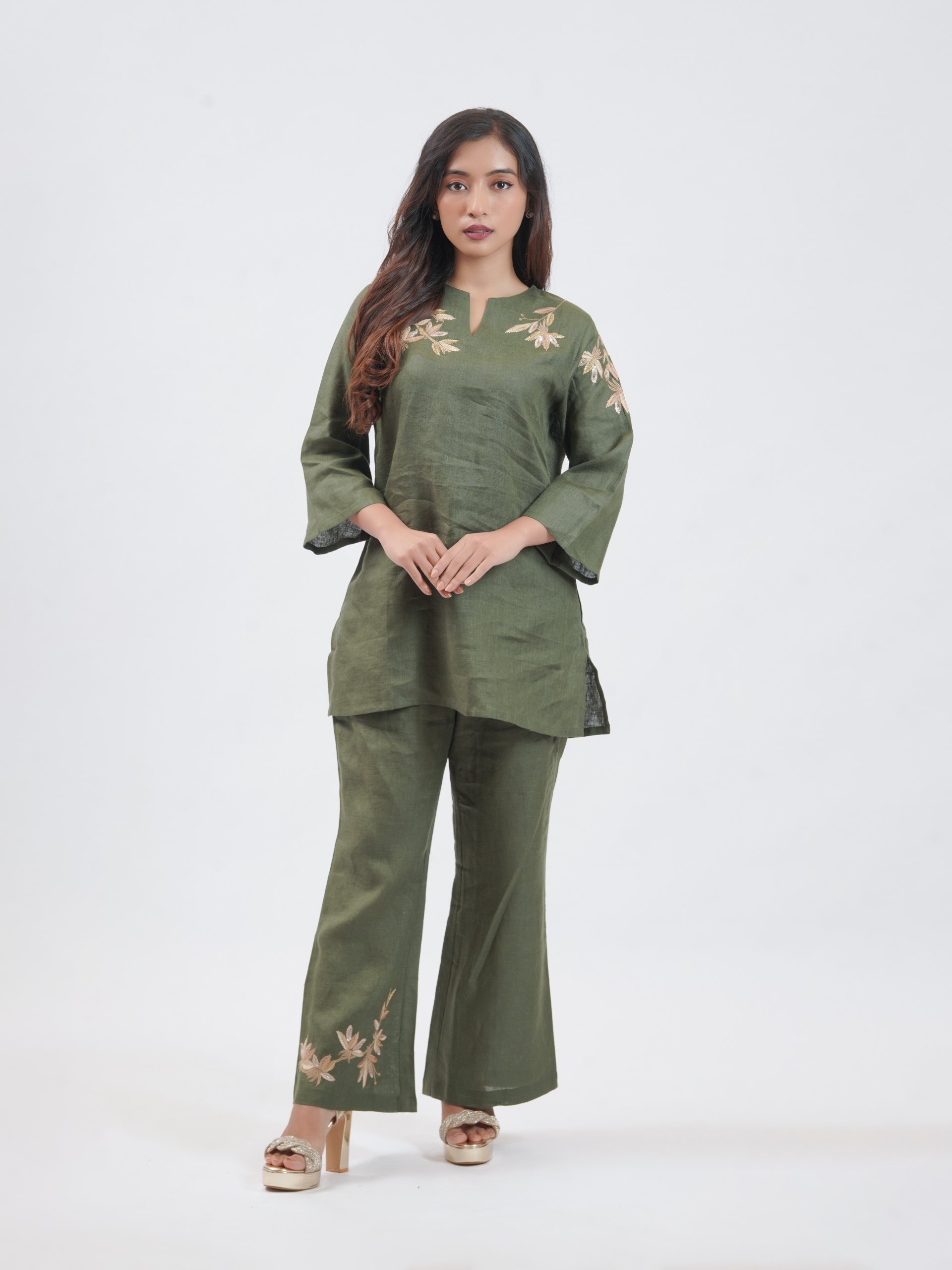 Olive Green Linen Co-ord