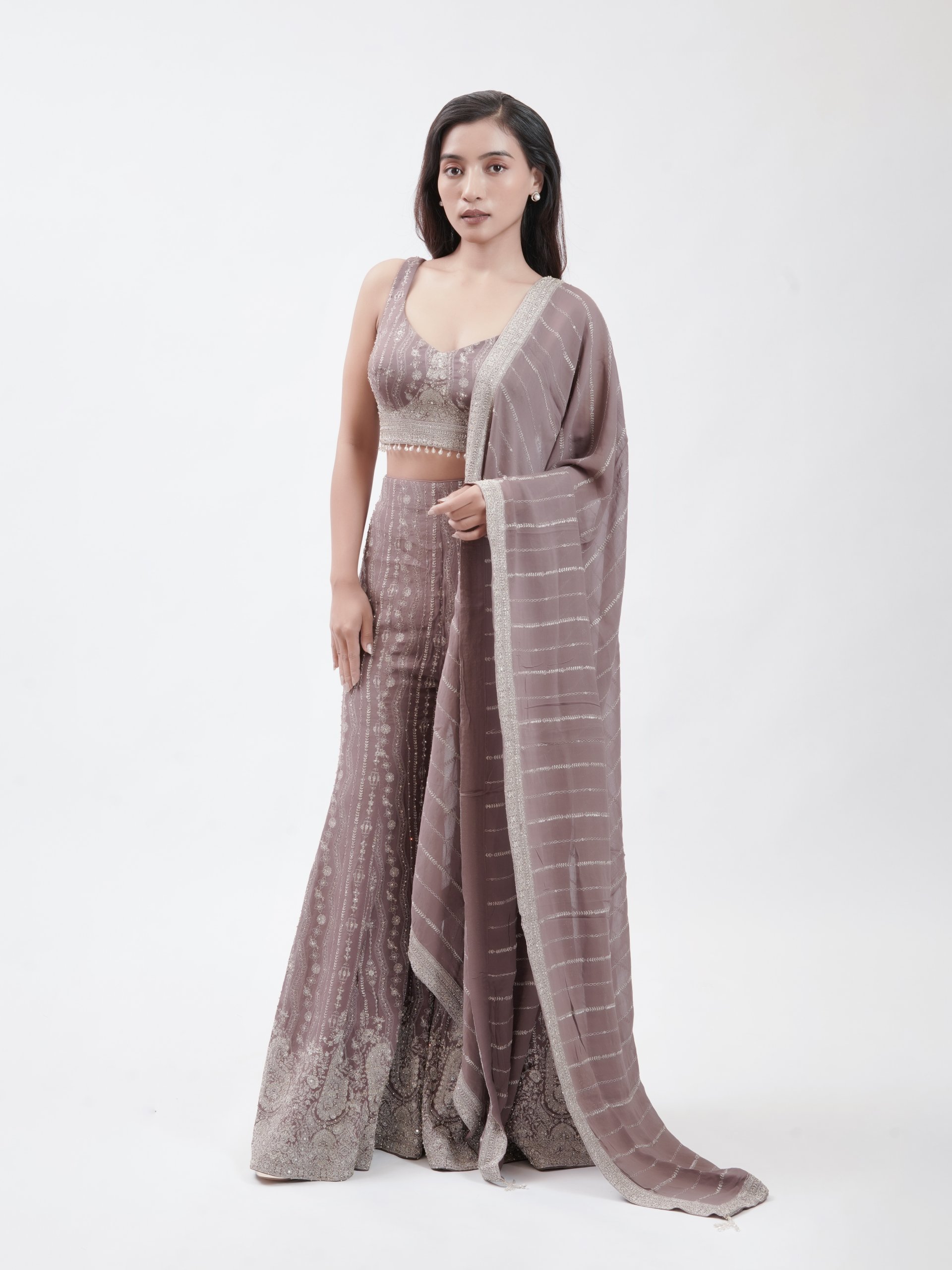 Grape Violet Georgette Palazzo