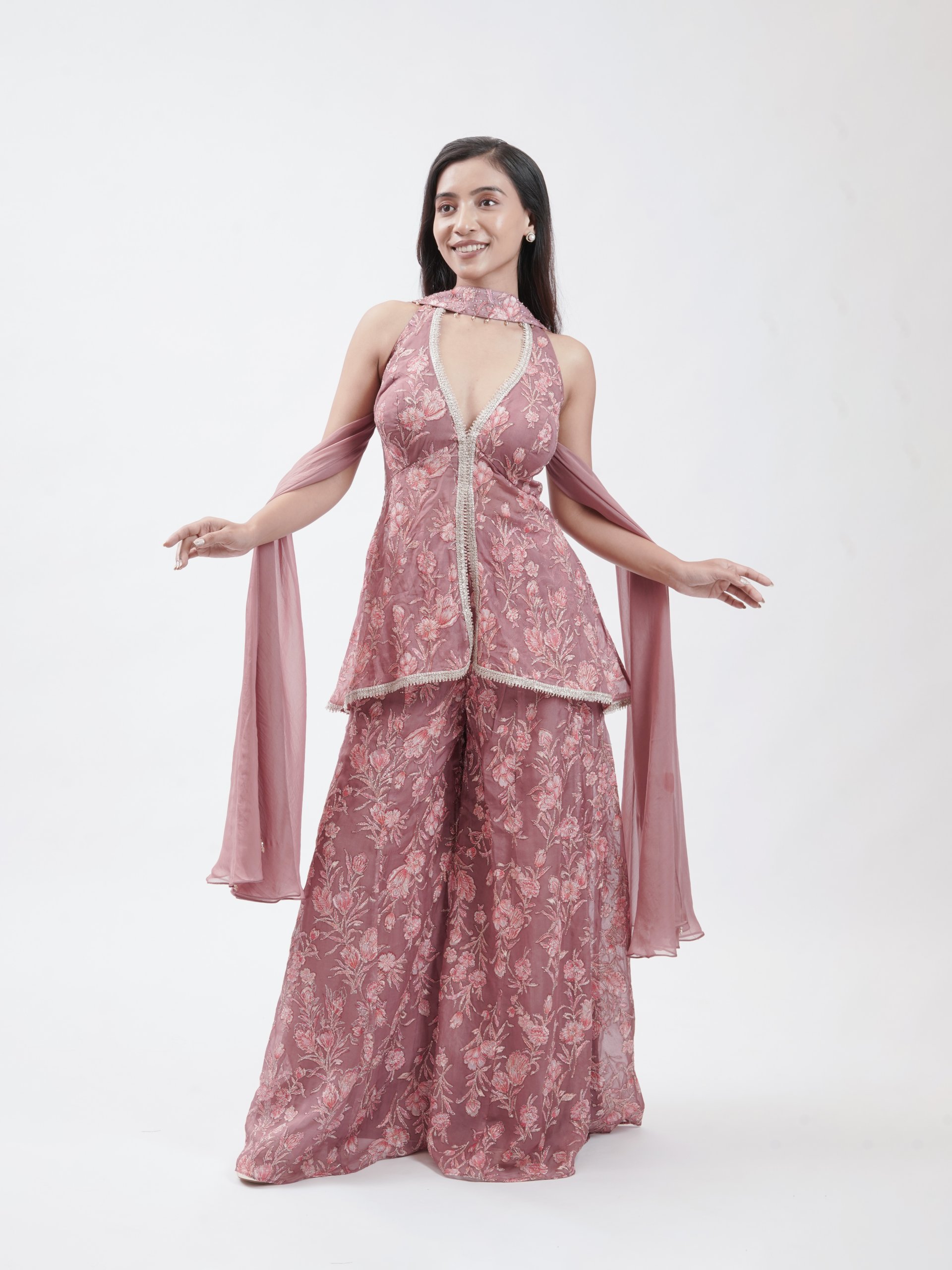 Mauve Crepe Palazzo