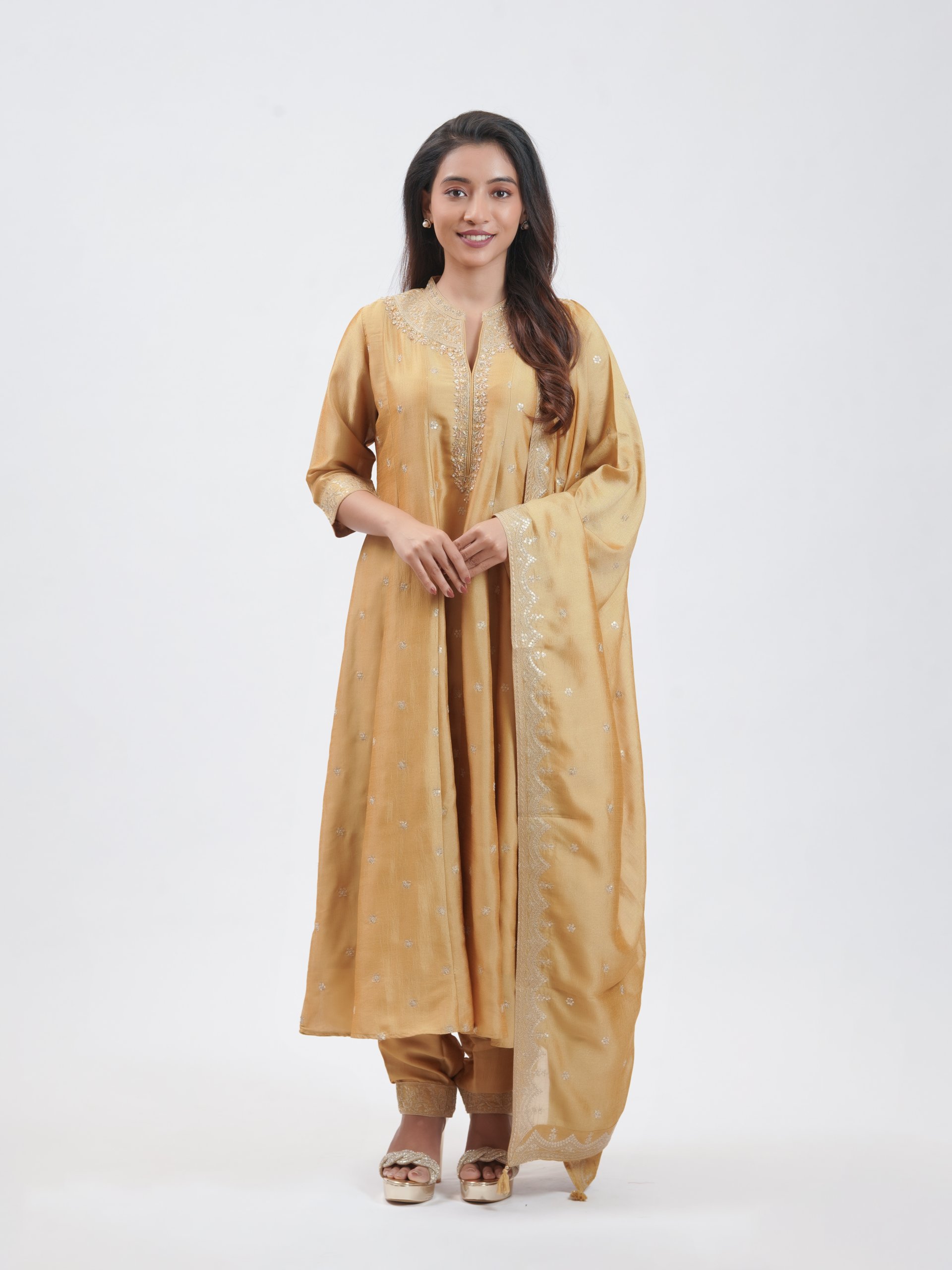 Mustard Yellow Crepe Straight Pant