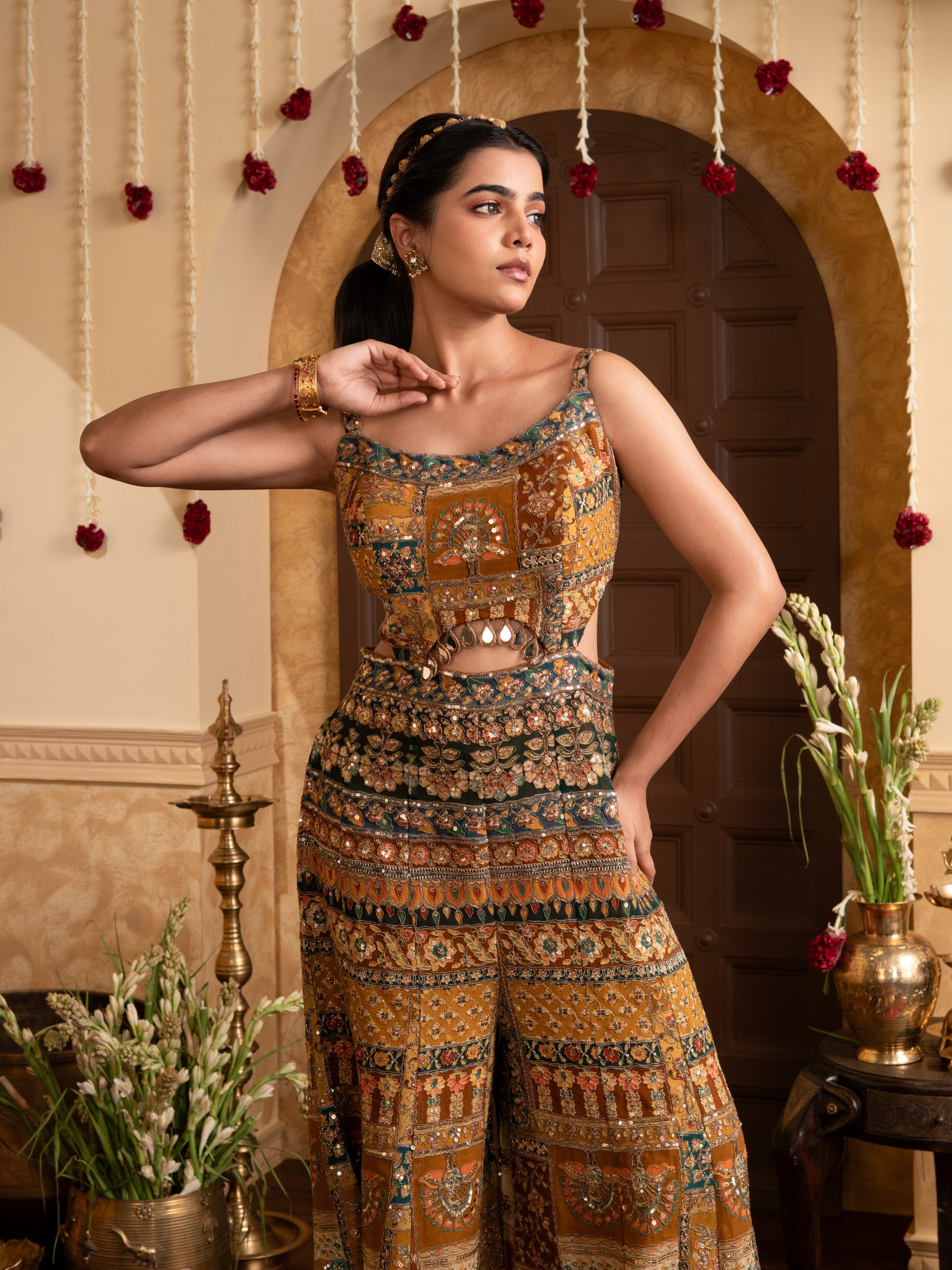 Mustard Georgette Jumpsuit