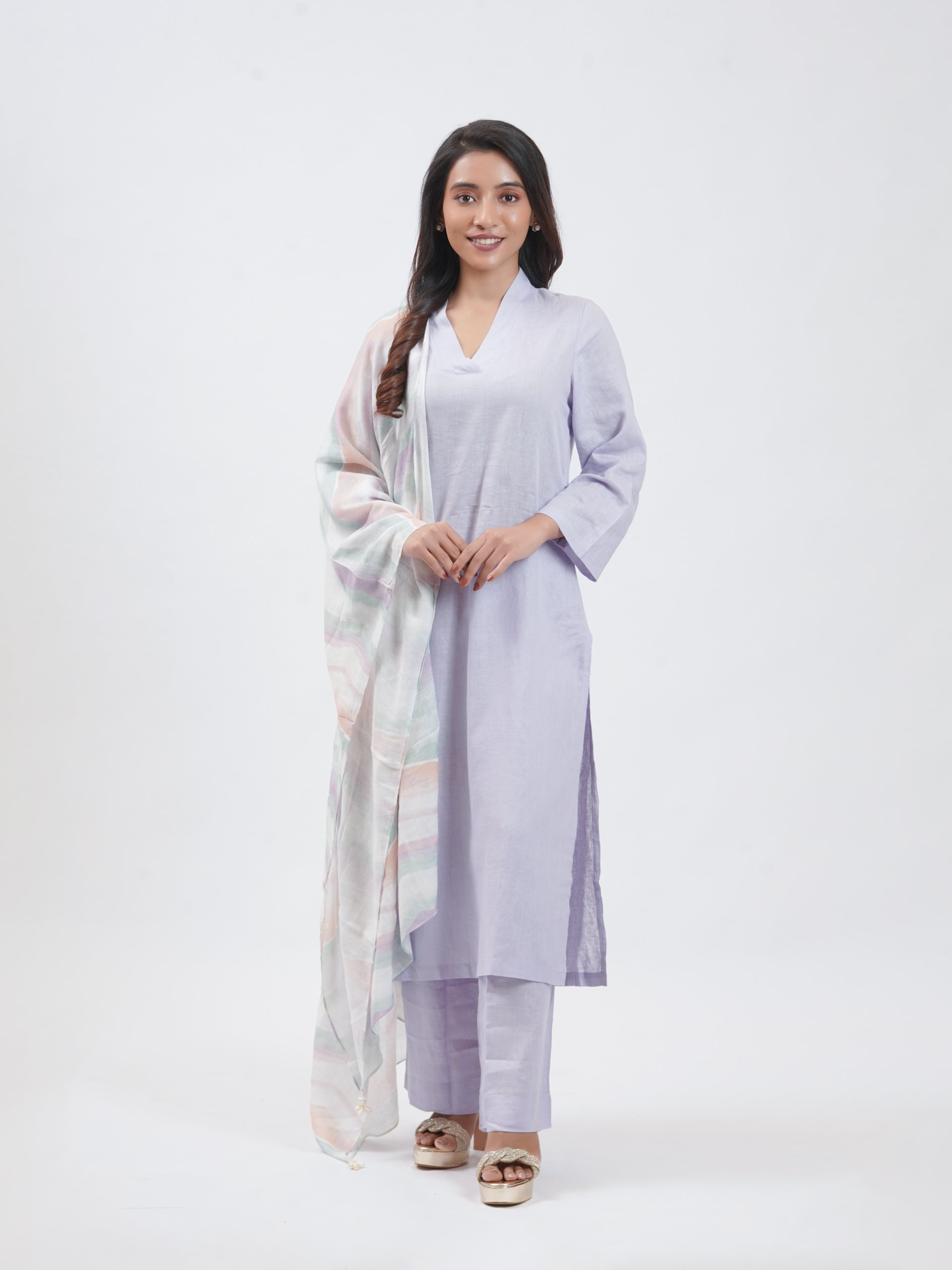 Light Lavender Linen Palazzo