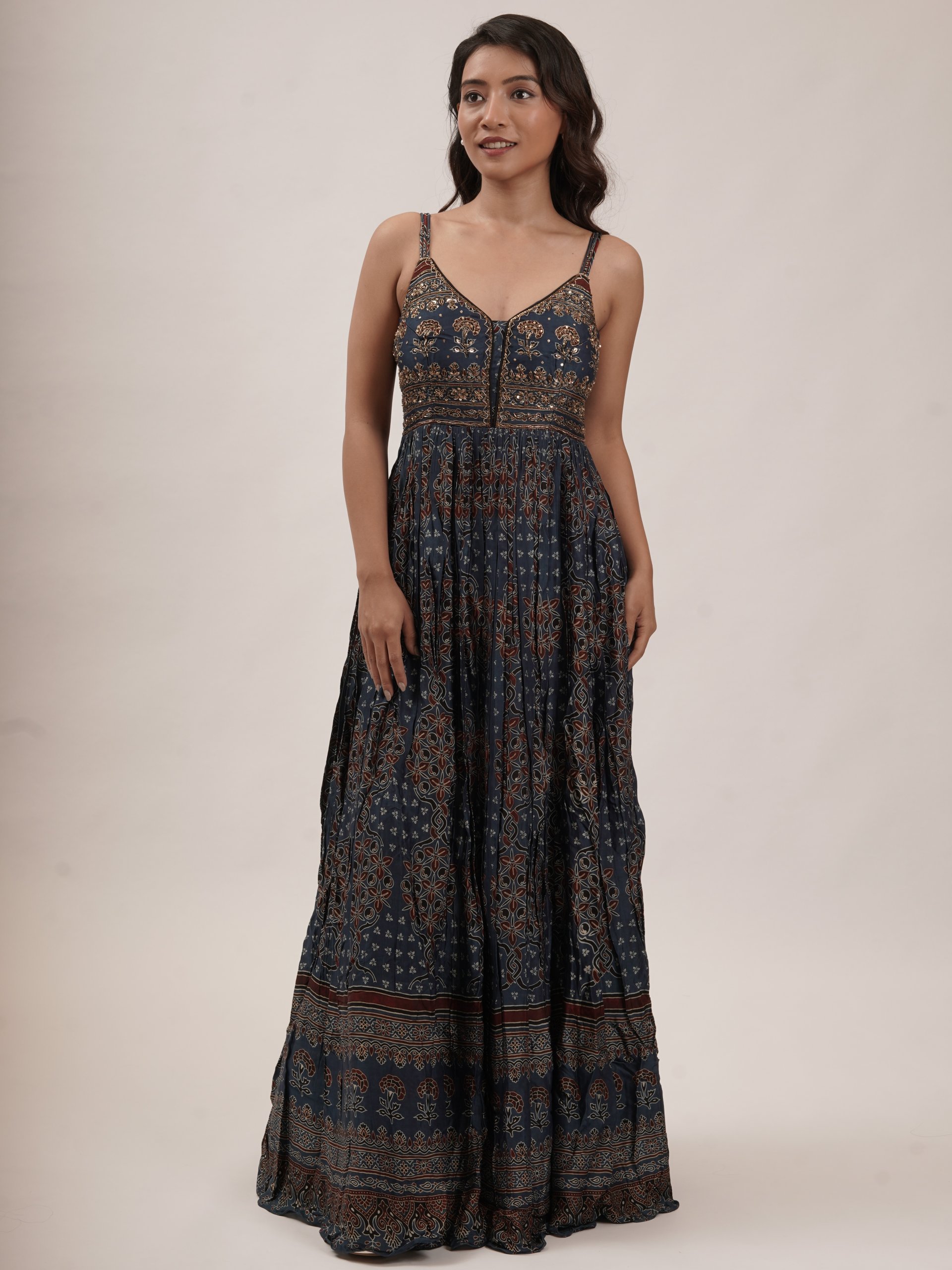Indigo Modal Silk Anarkali 