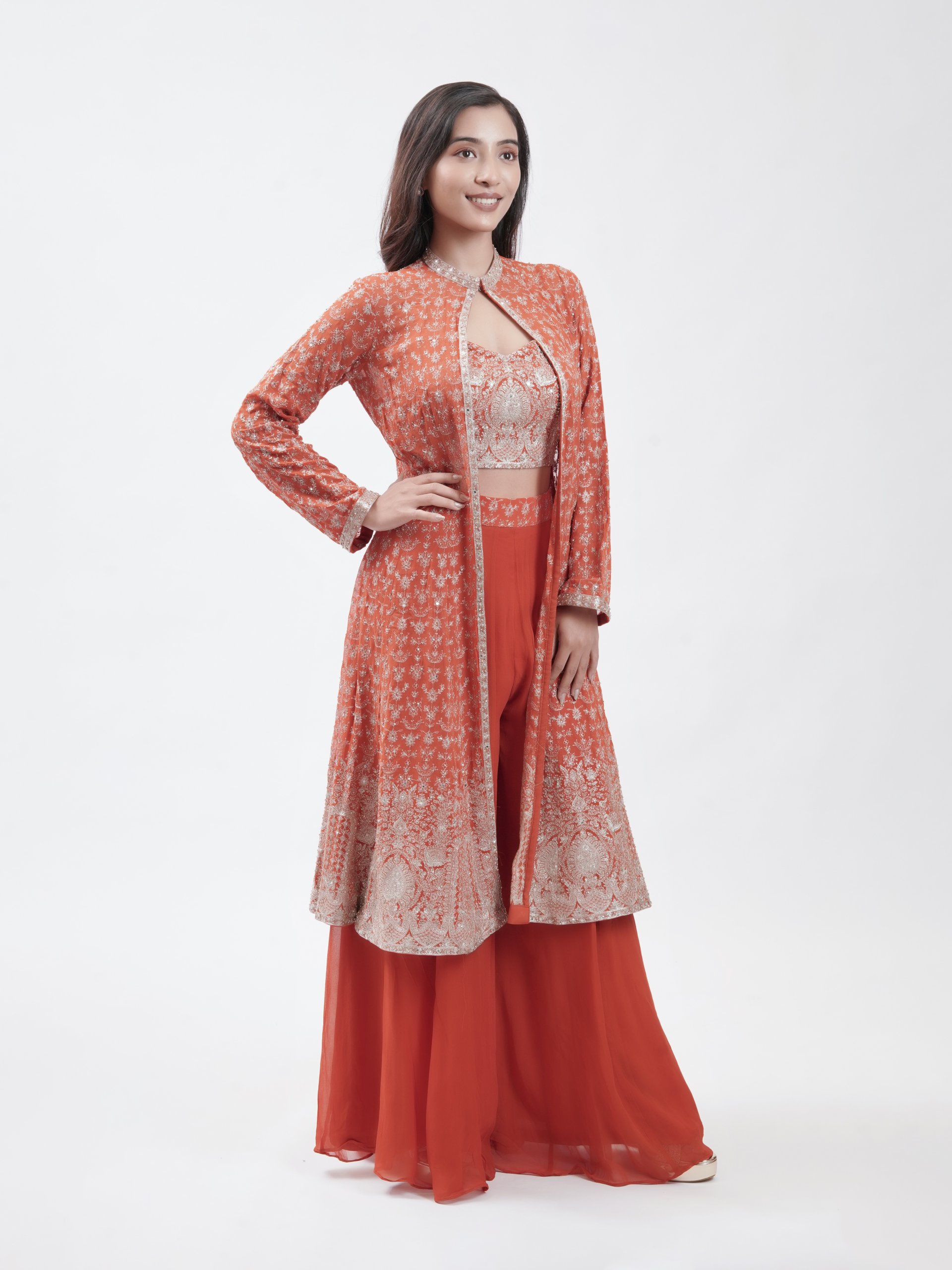 Bright Orange Georgette Palazzo