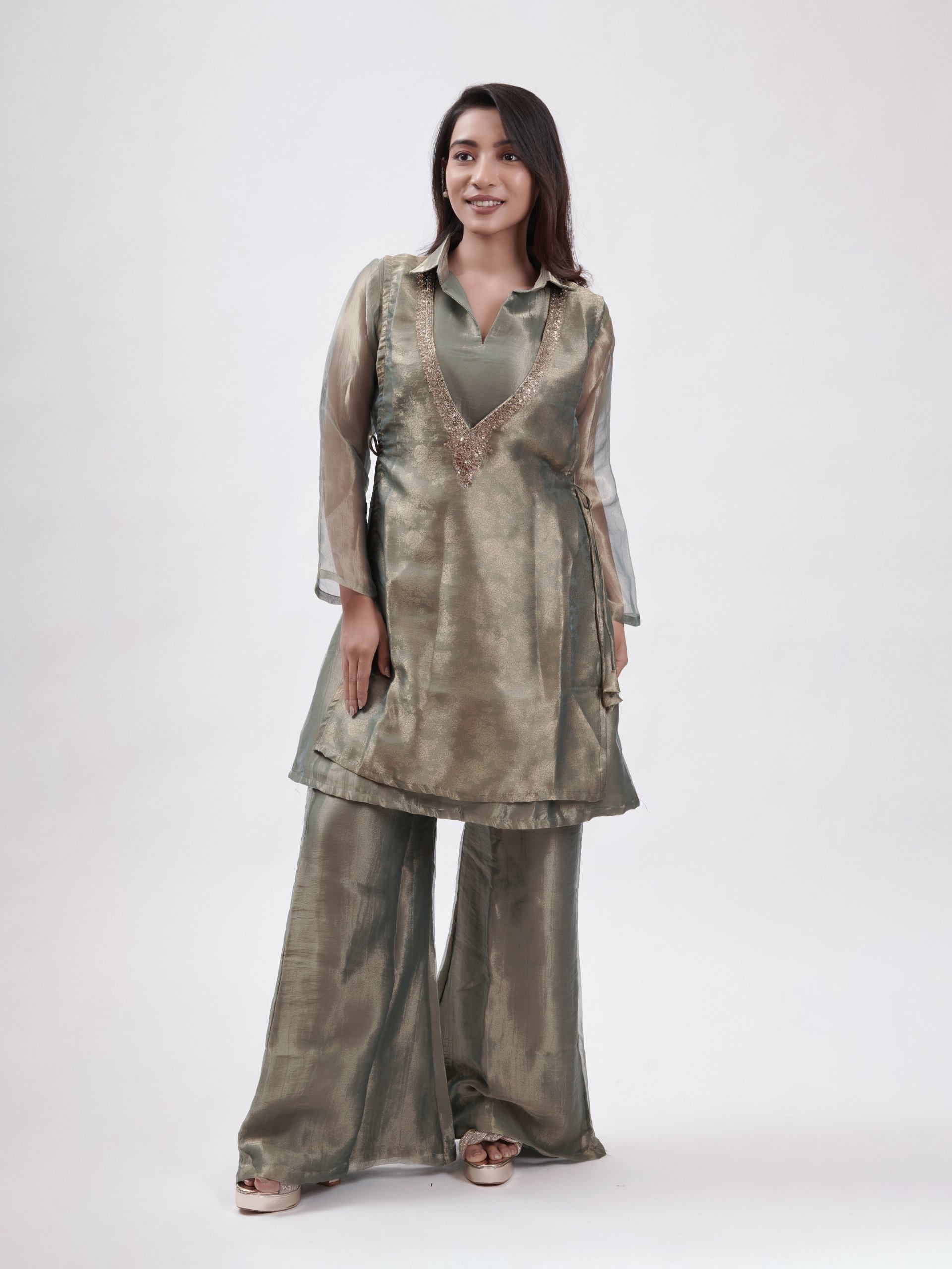 Rama Green Tissue Palazzo