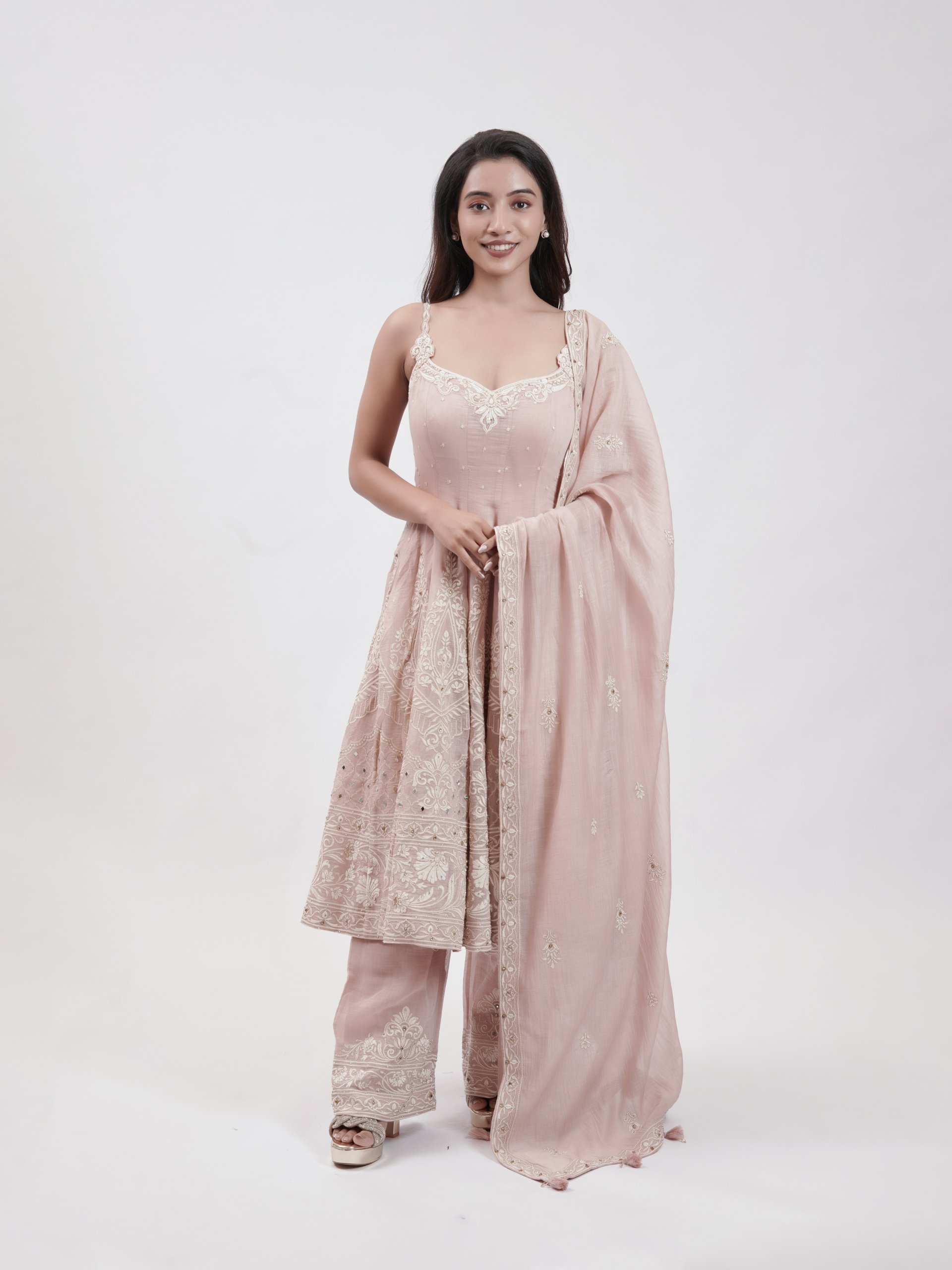 Powder Pink Mul Palazzo   